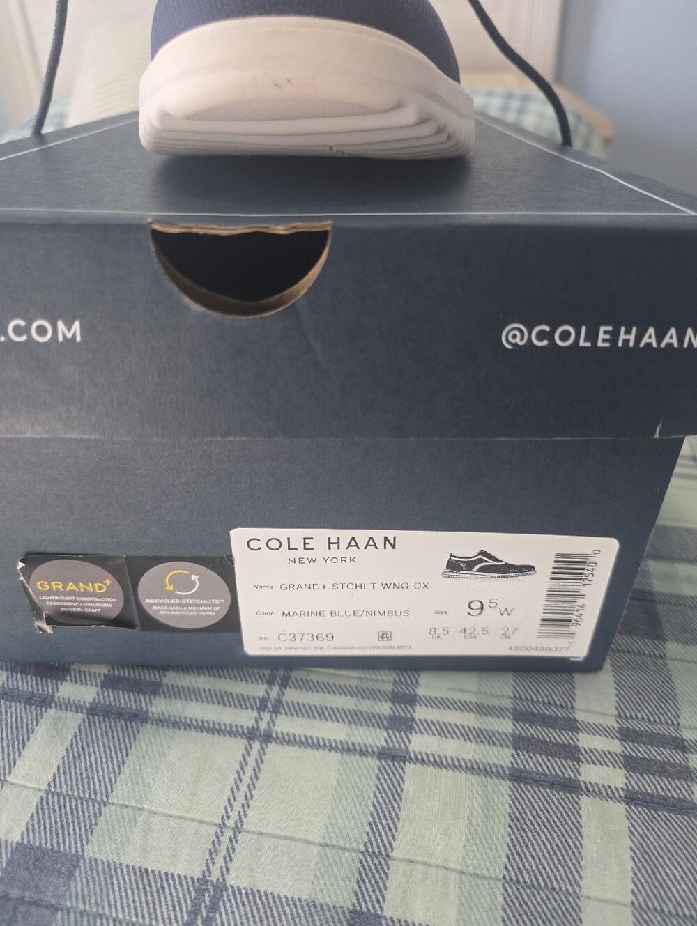 Cole Haan Grand+ Stitchlite Wing Ox in Marine Blue/Nimbus 9.5W